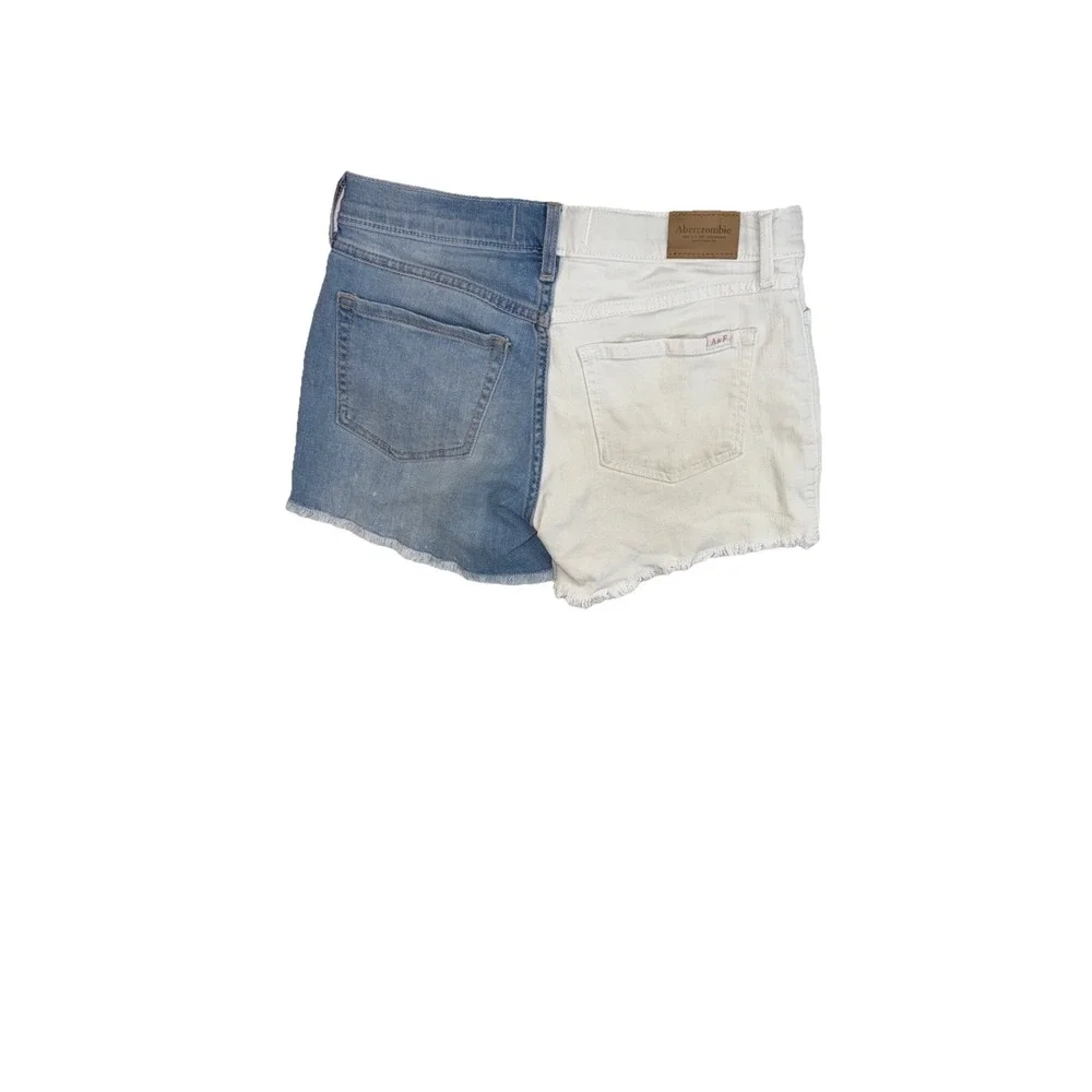 Abercrombie Kids Girls' Mid-Rise Midi Shorts, Blue &‎ White Denim,  Size 13-14